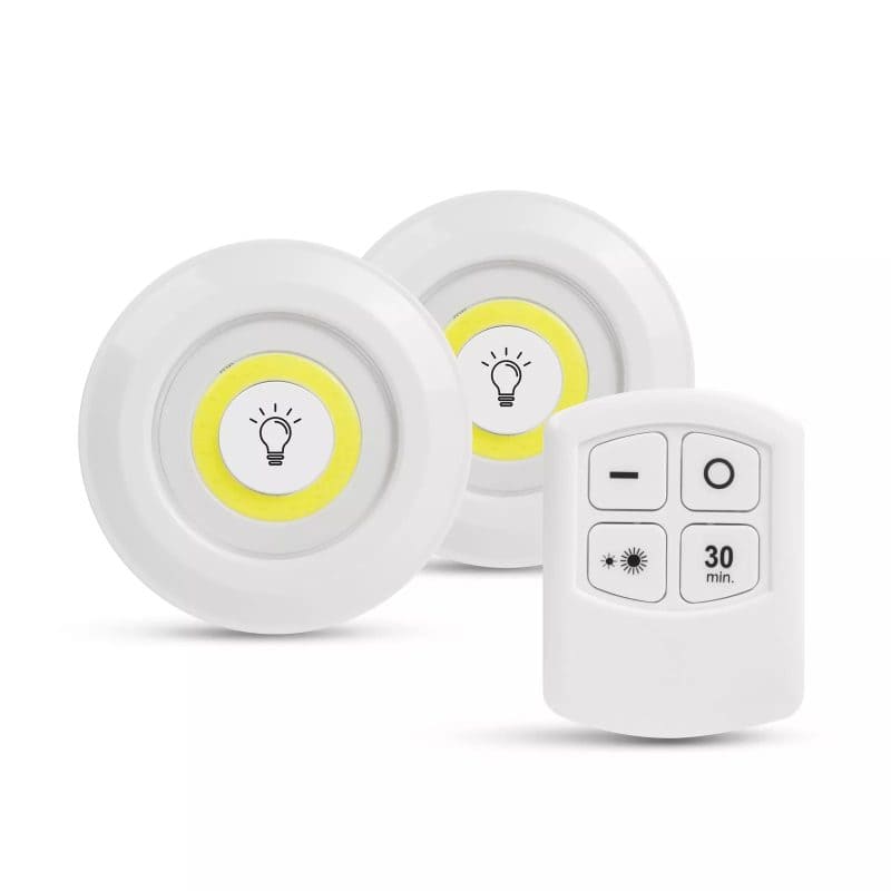 set-de-lampi-led-cob-3w-200lm-3x-aaa-ip44-autoadezive-de-perete-cu-telecomanda