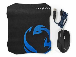 Set Mouse Gaming cu fir +Mouse Pad 1600 DPI 6 butoane Nedis