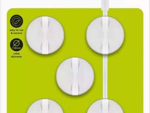 Set organizator cabluri 5 buc alb Goobay