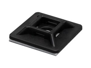 Set suporti coliere cablu 50buc 28x28mm negru utilizare in exterior/interior autoadeziv HOME