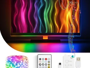 Sir 3m lumina Smart TV - USB 30 LED-uri RGB Bluetooth/telecomanda 58387