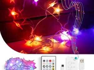 Sir 5m lumina inteligenta stea USB 25 LED-uri RGB Bluetooth/telecomanda 58385