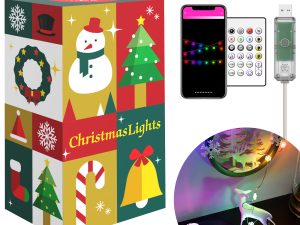 Sir de lumina inteligenta fulg de zapada USB - 20 LED micro RGBIC 16 milioane de culori 2m IP55 WI-FI bluetooth 5.0