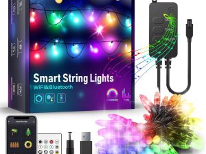 Sir de lumina inteligenta USB - 50 LED RGBIC 16 milioane de culori 5m IP65 Wi-Fi Bluetooth 5.0