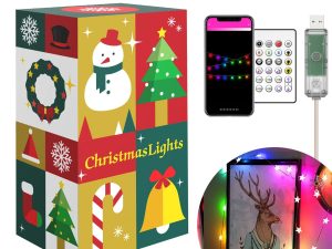Sir de lumina inteligenta WI-FI stea USB - 20 LED micro RGBIC RGBIC 16 milioane de culori 2m bluetooth 5.0 IP55