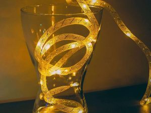 Sir de lumini de Craciun LED alb cald fir argintiu 2m 2x AAA 58032A Phenom