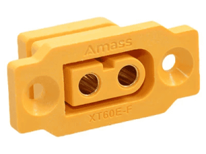Soclu alimentare DC XT60 mama 2pini lipire montare pe panou 30A 500V galbena AMASS XT60E-F
