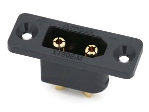 Soclu alimentare DC XT90 tata pe panou 2 pini lipire 30A 500V negru AMASS XT90E-M