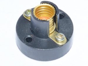 Soclu bec E10 contacte cu surub negru 9082