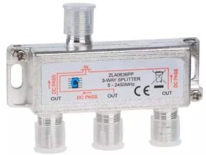Spliter 3 iesiri cu Power Pass 5-2450Mhz Cabletech