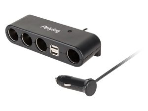 Splitter 12V-24V bricheta auto x4 60W CU USB 2A si cablu PEIYING PY-CHR0011