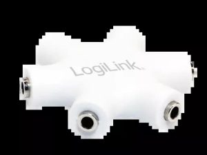 Splitter adaptor Jack 3.5 mm mama x6 stereo +cu cablu 0.2m alb LOGILINK CA1088