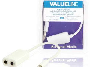 Splitter audio stereo 3.5 mm tata - 2x 3.5 mm mama 0.2m alb Valueline