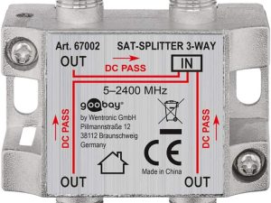 Splitter SAT 3 iesiri pentru dispozitive prin satelit 5-2400MHz Goobay 67002