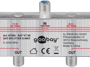 Splitter SAT 6 iesiri pentru dispozitive prin satelit 5-2400MHz Goobay 67004