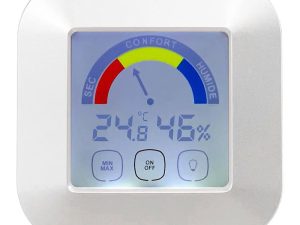 Statie meteo cu afisaj LCD Digital temperatura umiditate 87×87×20 mm 2× AAA OMEGA OWS20