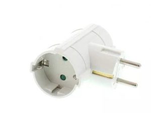 Stecher dublu cu contact protectie 2x SCHUKO laterale Well