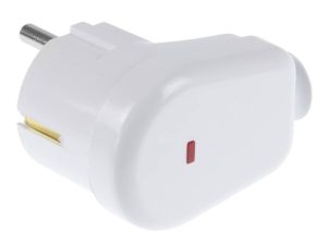 Stecher Shuko iesire laterala alb cu martor LED WT-16U/S/WE Plastrol