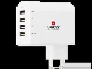 Stecher Skross EU cu 4 porturi USB alb 3x 1A 1x 2.4A