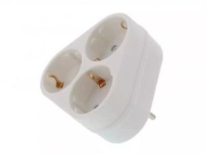 Stecher triplu cu contact protectie 3x Schuko Well