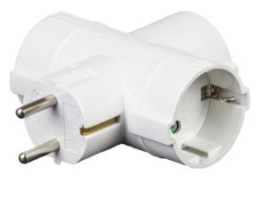 Stecher triplu in T cu contact protectie 3x Schuko 16A 3500W Modee Technik MT-3WT