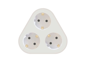 Stecher triplu Technik MT-3WH cu contact protectie 3x Schuko 3500W 16A alb