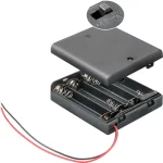 Suport baterii 4x AA R6 cu comutator si capete de cablu libere Rezistent la apa 11473 Goobay