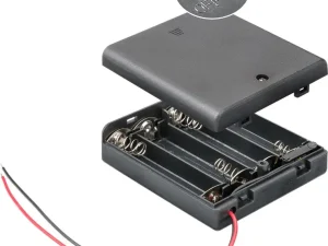 Suport baterii 4x AA R6 cu comutator si capete de cablu libere Rezistent la apa 11473 Goobay