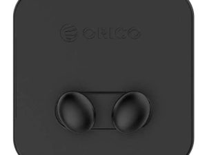 Suport cabluri Orico WT2 negru silicon banda adeziva aplicata 1 locas cablu 60x60x23mm 2 suporti