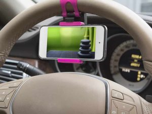 Suport telefon pentru volan pink