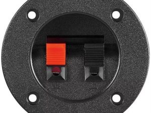 Terminal difuzor 2 poli push rotund 75mm pe panou Goobay