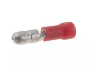 Terminal papuc rotund tata 4mm 0.5/1.5mm2 crimpat pe cablu rosu NINIGI ST-040/R