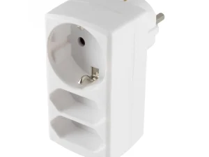 Triplu stecher distribuitor 2x Euro 1x Schuko 16A 3680W Home NV 131/WH