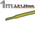Tub termocontractant galben/verde 2.5 /1.25 mm 1m lungime
