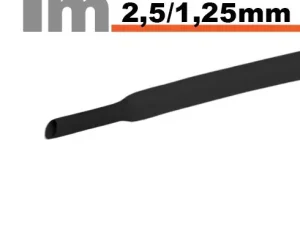 Tub termocontractant negru 2.5 /1.25 mm 1m lungime