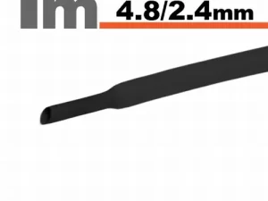 Tub termocontractant negru 4.8 /2.4 mm 1m lungime