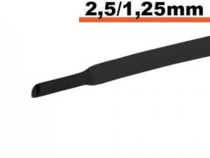 Tub termocontractibil negru 2.5 mm/ 1.25 mm 0.5m