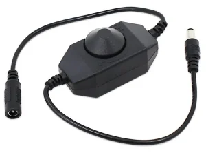 Variator dimmer de tensiune 12V /2A montaj pe fir cu mufa mama-tata 5.5x2.1 mm