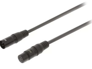 XLR Digital cable XLR 5 Pini tata - XLR 5 Pini mama 3m Gri Sweex