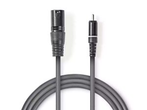 XLR-RCA audio cablu XLR 3pini tata - RCA tata 1.5m Gri NEDIS