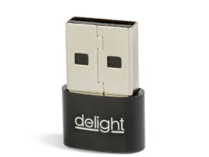 Adaptor Type-C mama - USB-A tata 2.4A 5V negru compact delight 55556BK