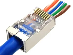 Mufa RJ45 FTP /SFTP CAT6 Pass-Through Firele trec prin mufa 8P8C metalica M'N'C 05232D