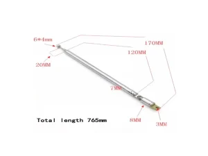 Antena telescopica 170-765mm 7 segmente Middle + balama ANTENA-RADIO5