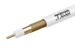 Cablu coaxial 10m 75ohm RG6 7mm cupru +tresa CCA TED Wire Expert New TED002365-10