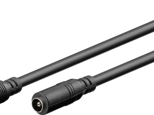 Cablu de extensie DC 5.5x2.1 mama-tata 2x0.5mm 1.5m 5A 140W negru Goobay 76635
