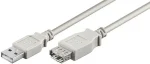 Cablu prelungitor 50cm USB-A 2.0 mama - USB-A 2.0 tata crem