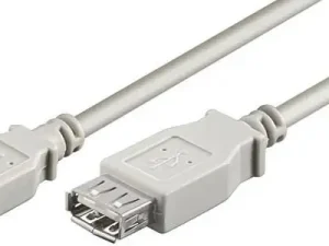 Cablu prelungitor 50cm USB-A 2.0 mama - USB-A 2.0 tata crem