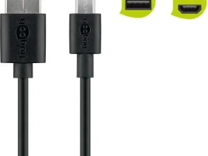 Cablu USB A tata - micro USB B tata 1m Goobay 46800
