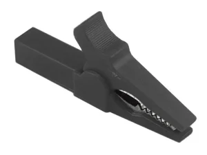 Clip crocodil izolat lungime 55mm pentru fixare mufa banana 4mm negru GBC 18.7537.12