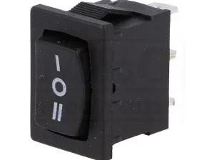 Comutator fara retinere 3 pozitii (ON)-OFF-(ON) 3A /250VAC 18.8x12.9x13.4mm negru NINIGI RSM1232C0BK